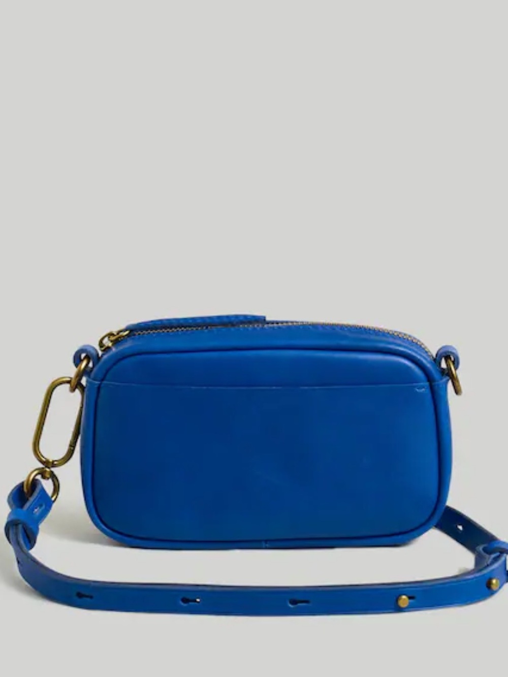 MADEWELL Leather Carabiner Mini Crossbody Bag in Blue
